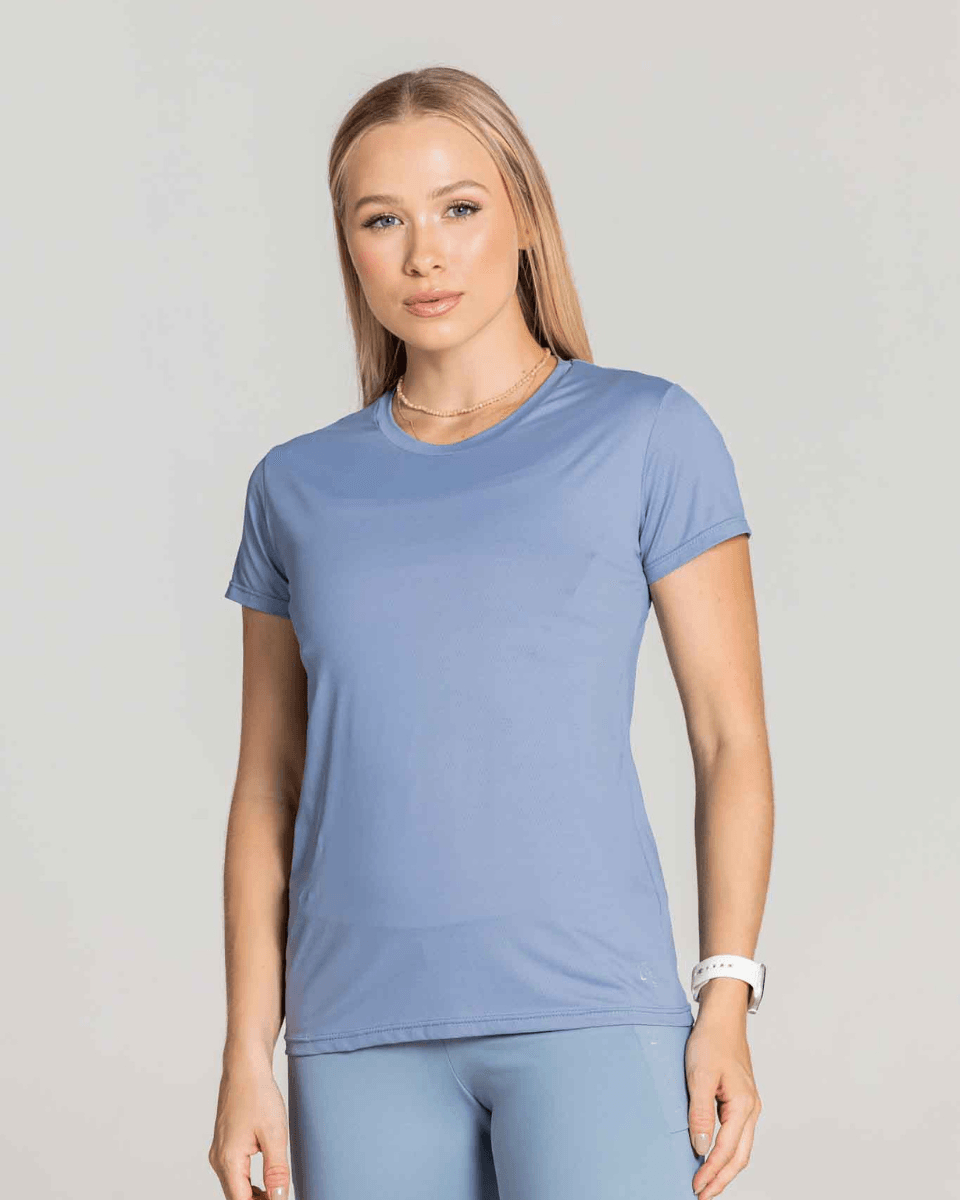 Blusa Manga Curta com Decote nas Costas