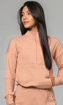 Jaqueta feminina comfy com zíper frontal e regulador