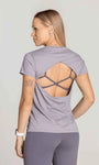 Blusa Manga Curta com Decote nas Costas