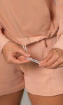 Jaqueta feminina comfy com zíper frontal e regulador