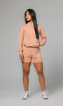Jaqueta feminina comfy com zíper frontal e regulador