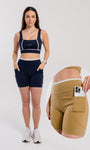 Bermuda Feminina de Alta Compressão com Bolsos Laterais e Proteção UV50+