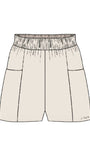 Short feminino comfy com elástico na cintura e bolsos frontais