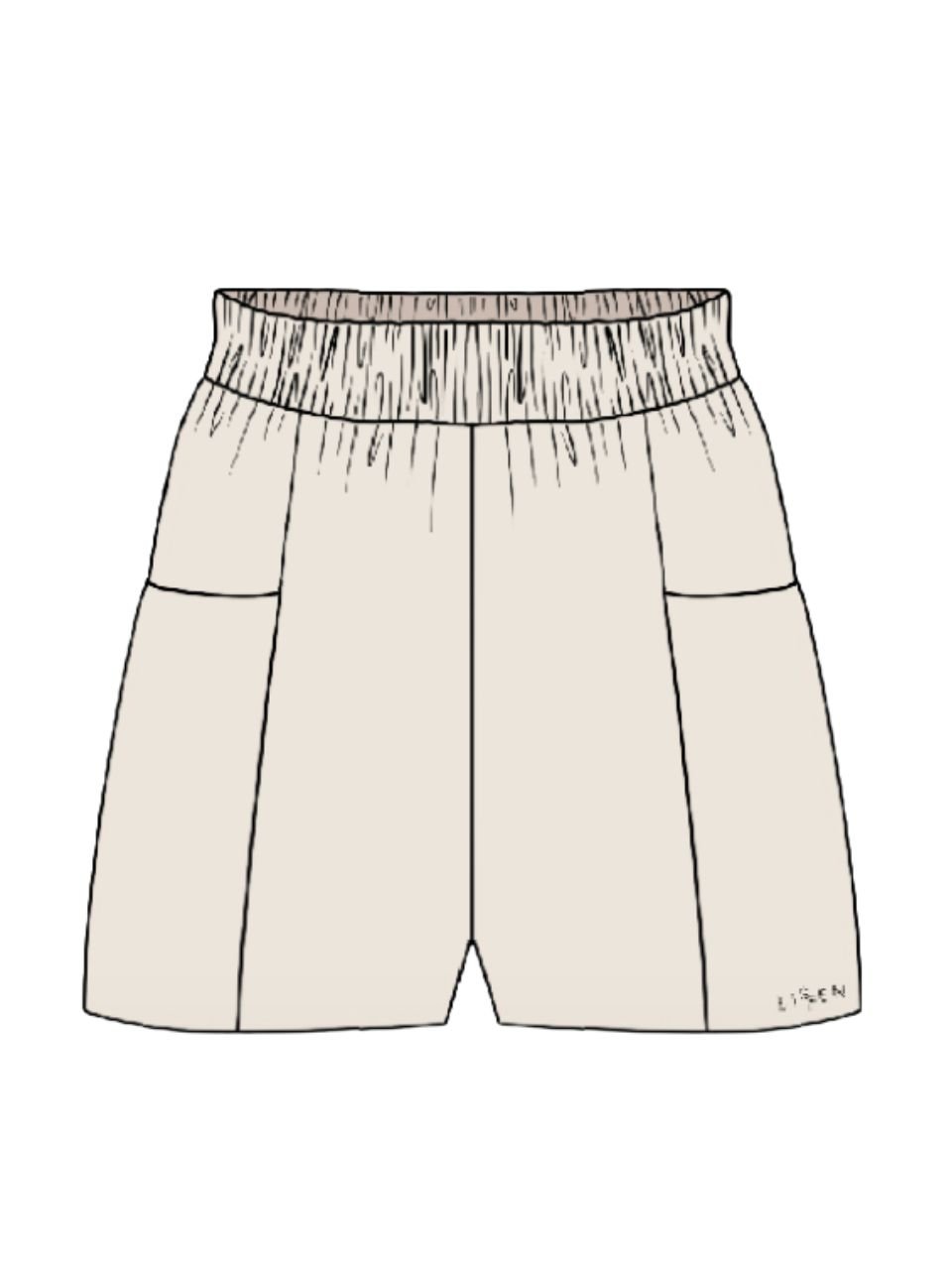 Short feminino comfy com elástico na cintura e bolsos frontais
