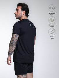 Camiseta masculina manga curta Proteção UV