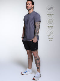 Camiseta masculina manga curta Proteção UV