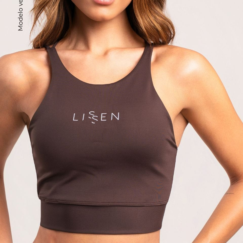 Top Cropped Fitness e Casual de alças finas com decote nas costas