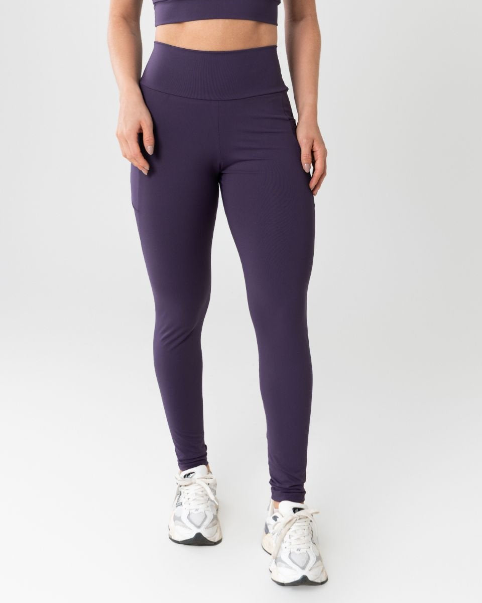 Legging Cós Alto com Bolsos Laterais