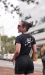 Blusa manga curta "Cala a boca e Corre" Assessoria Villarinho