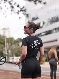 Blusa manga curta "Cala a boca e Corre" Assessoria Villarinho
