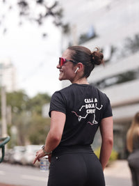 Blusa manga curta "Cala a boca e Corre" Assessoria Villarinho