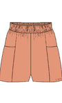 Short feminino comfy com elástico na cintura e bolsos frontais