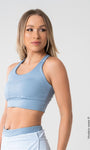 Top Nadador Feminino Alta Sustentação com Decote e Bolso Interno