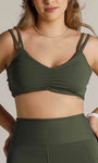 Top fitness franzido alça fina dulpa
