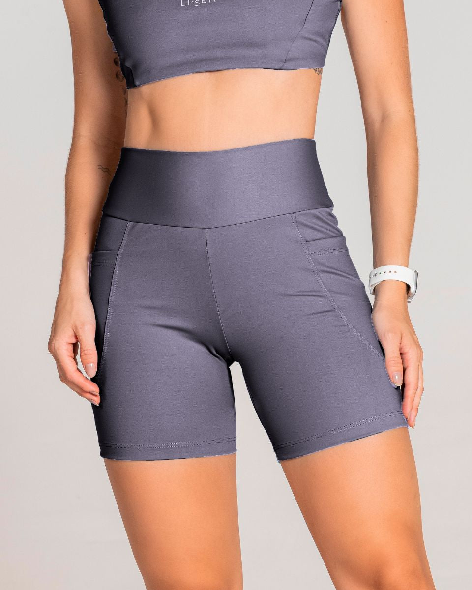 Bermuda Cós Alto com Bolsos Laterais – Modelagem Perfeita, Zero Transparência e Proteção UV50+