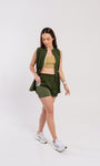 Short soltinho de tactel com bermuda interna e bolso