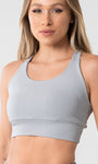 Top Nadador Feminino Alta Sustentação com Decote e Bolso Interno
