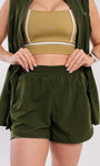 Short soltinho de tactel com bermuda interna e bolso