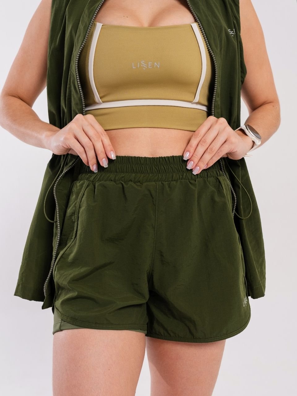 Short soltinho de tactel com bermuda interna e bolso