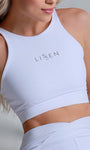 Top Cropped Fitness e Casual de alças finas com decote nas costas