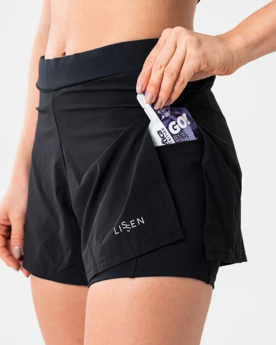 Short Feminino com Bermuda Interna e Bolsos