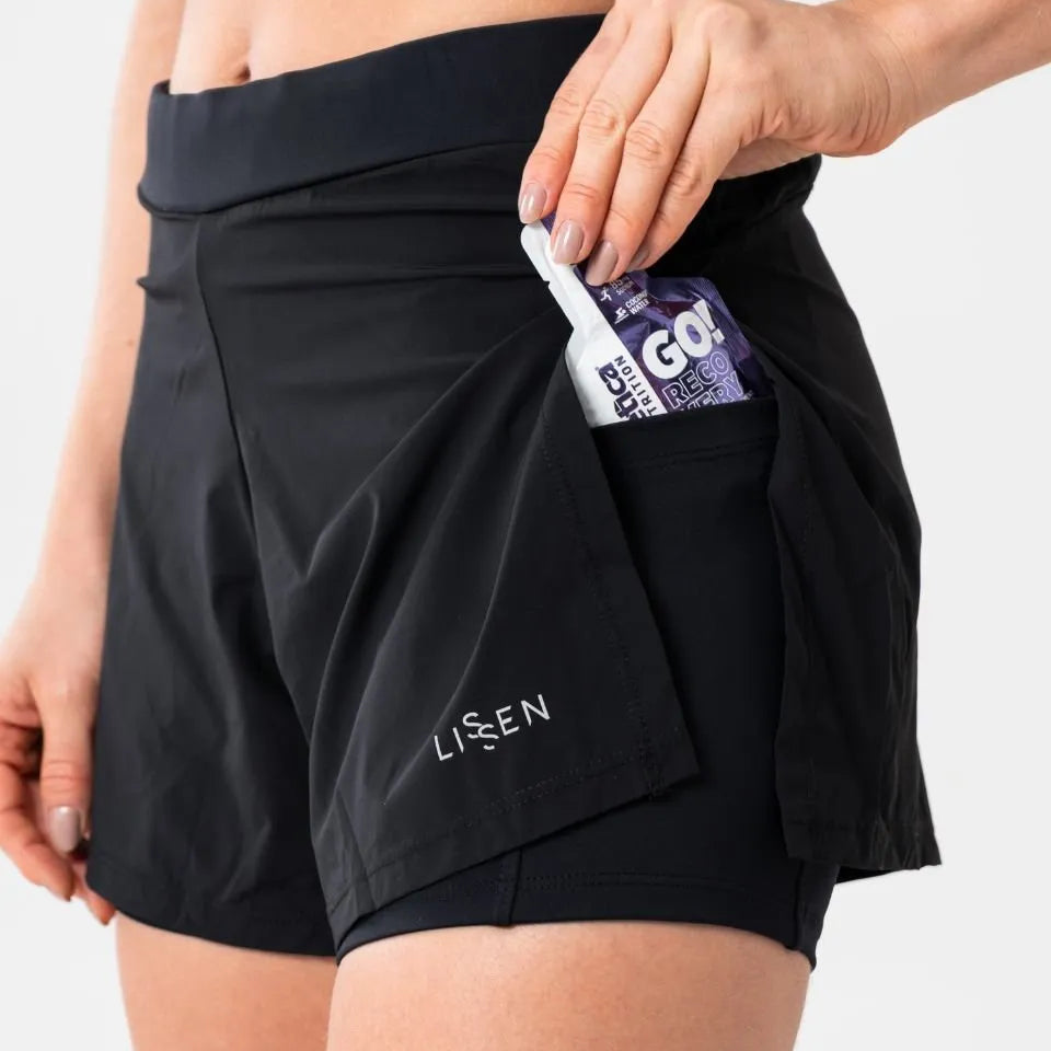 Short Feminino com Bermuda Interna e Bolsos