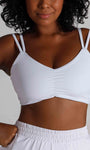 Top fitness franzido alça fina dulpa