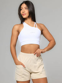 Short Feminino Comfy Bolsos Frontais