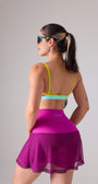 Saia short roxa de beach tennis com bolso interno na lateral