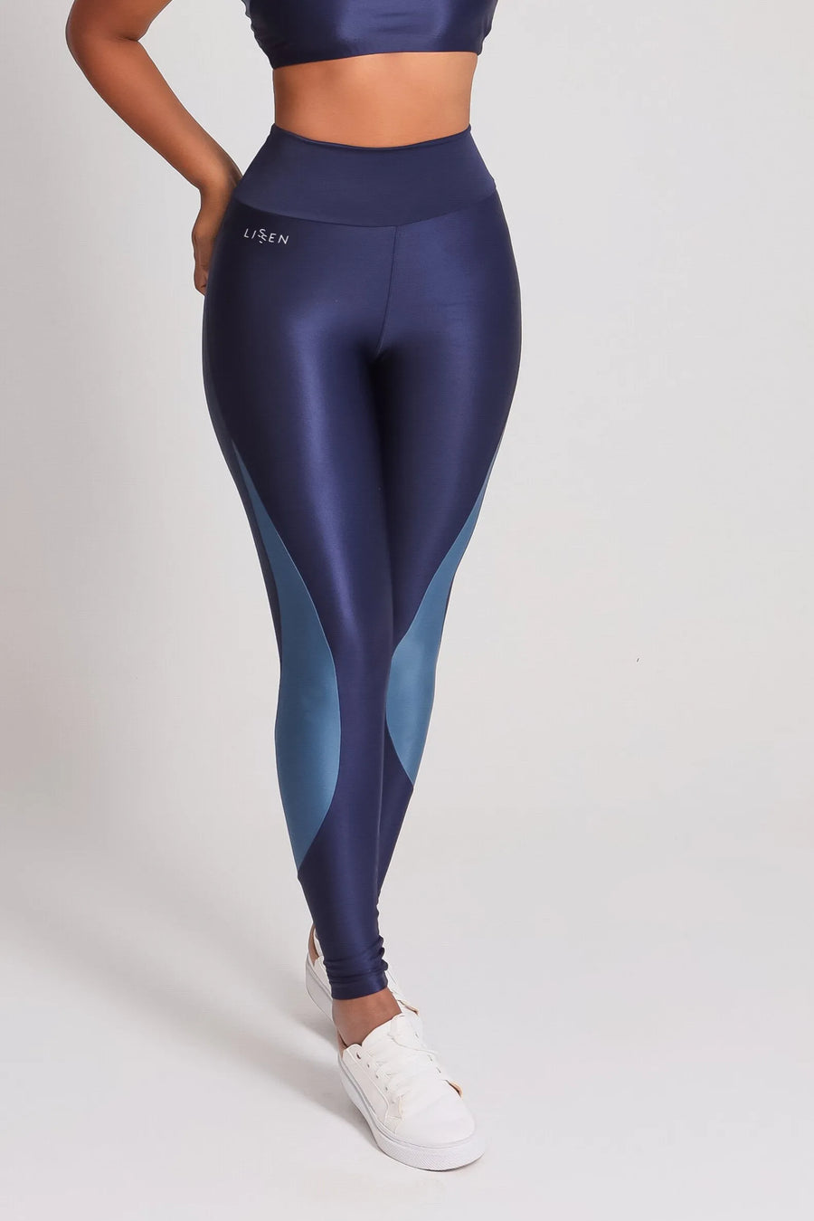 Legging Bicolor Alta Compressão com Bolso no Cós – Tecnologia Lycra®