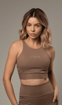 Top Cropped Fitness e Casual de alças finas com decote nas costas