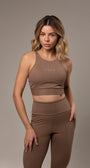 Top Cropped Fitness e Casual de alças finas com decote nas costas