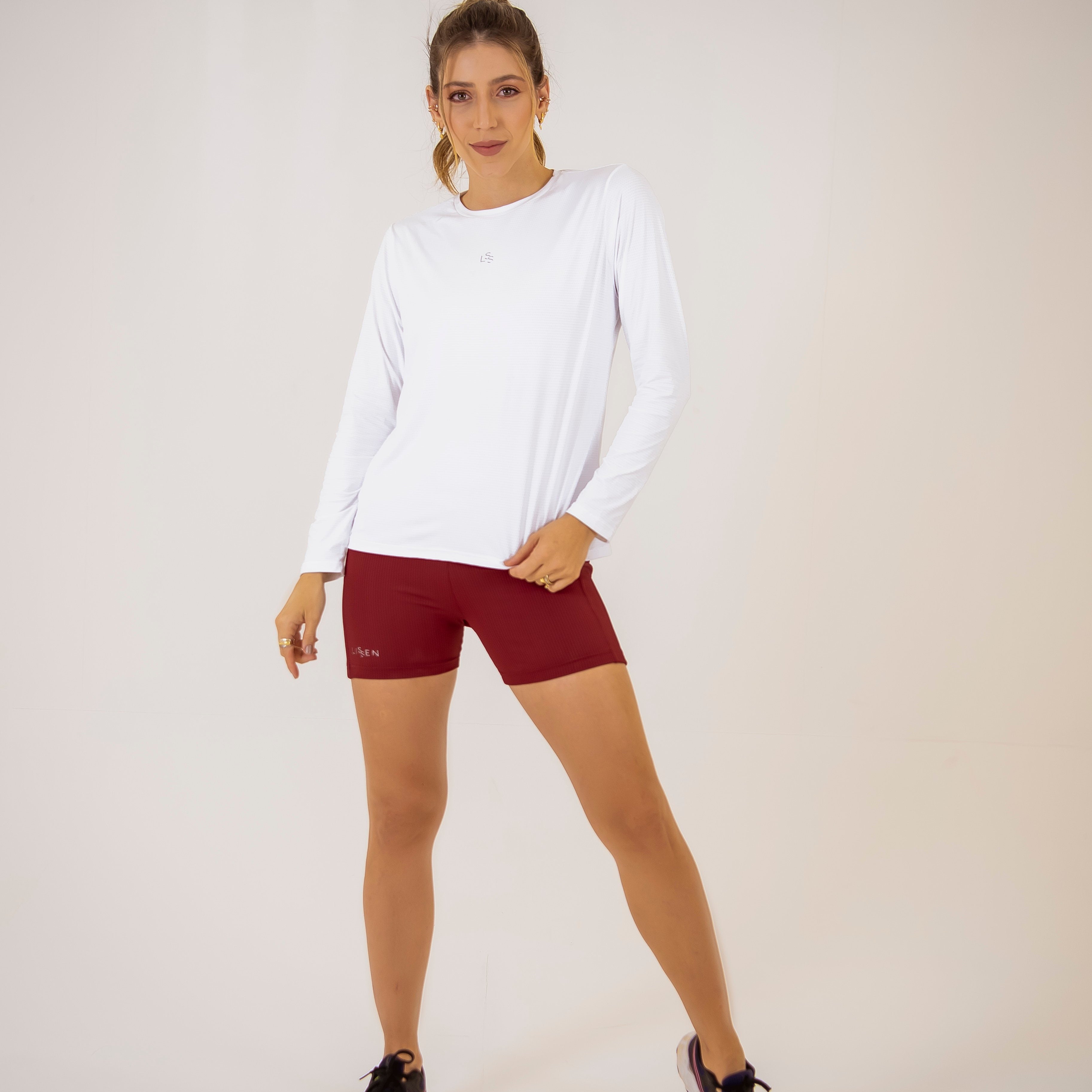 Blusa manga longa feminina com proteção UV