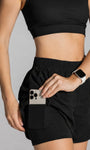 Short soltinho de tactel com bermuda interna e bolso