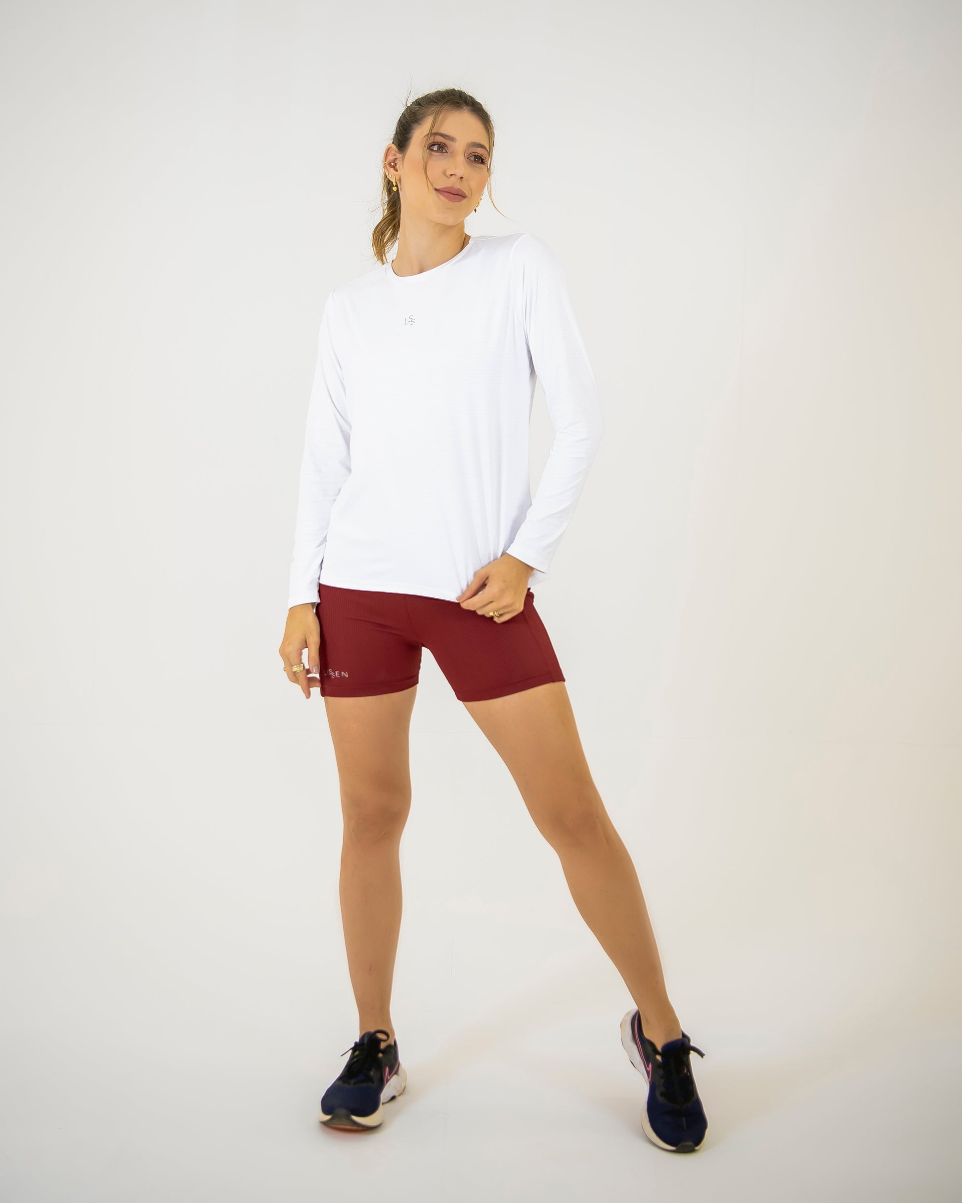 Blusa manga longa feminina com proteção UV