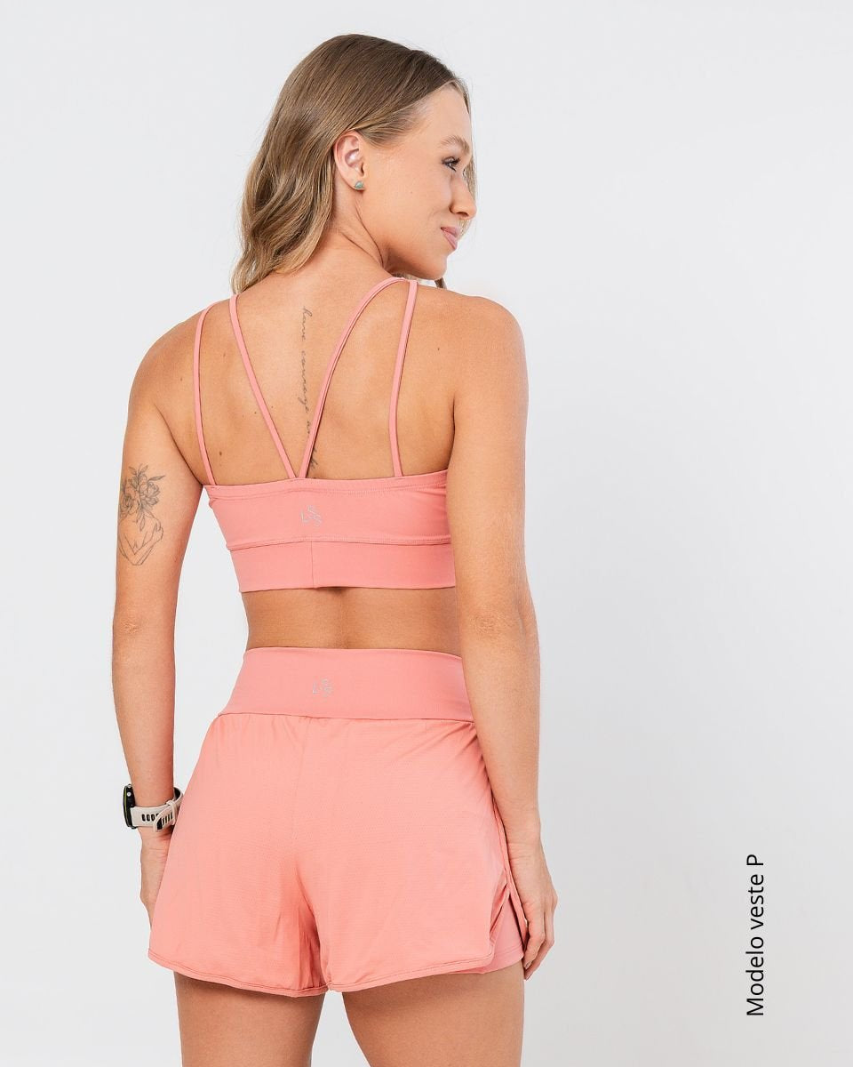 Top Cropped Fitness e Casual de alças finas com decote nas costas