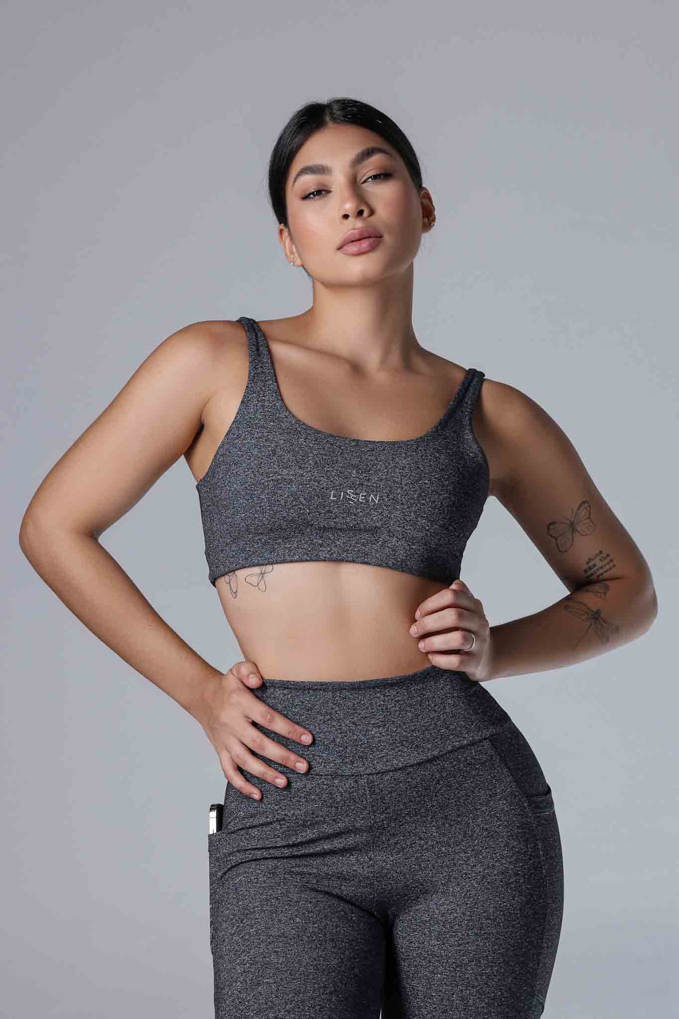 Top fitness mescla feminino