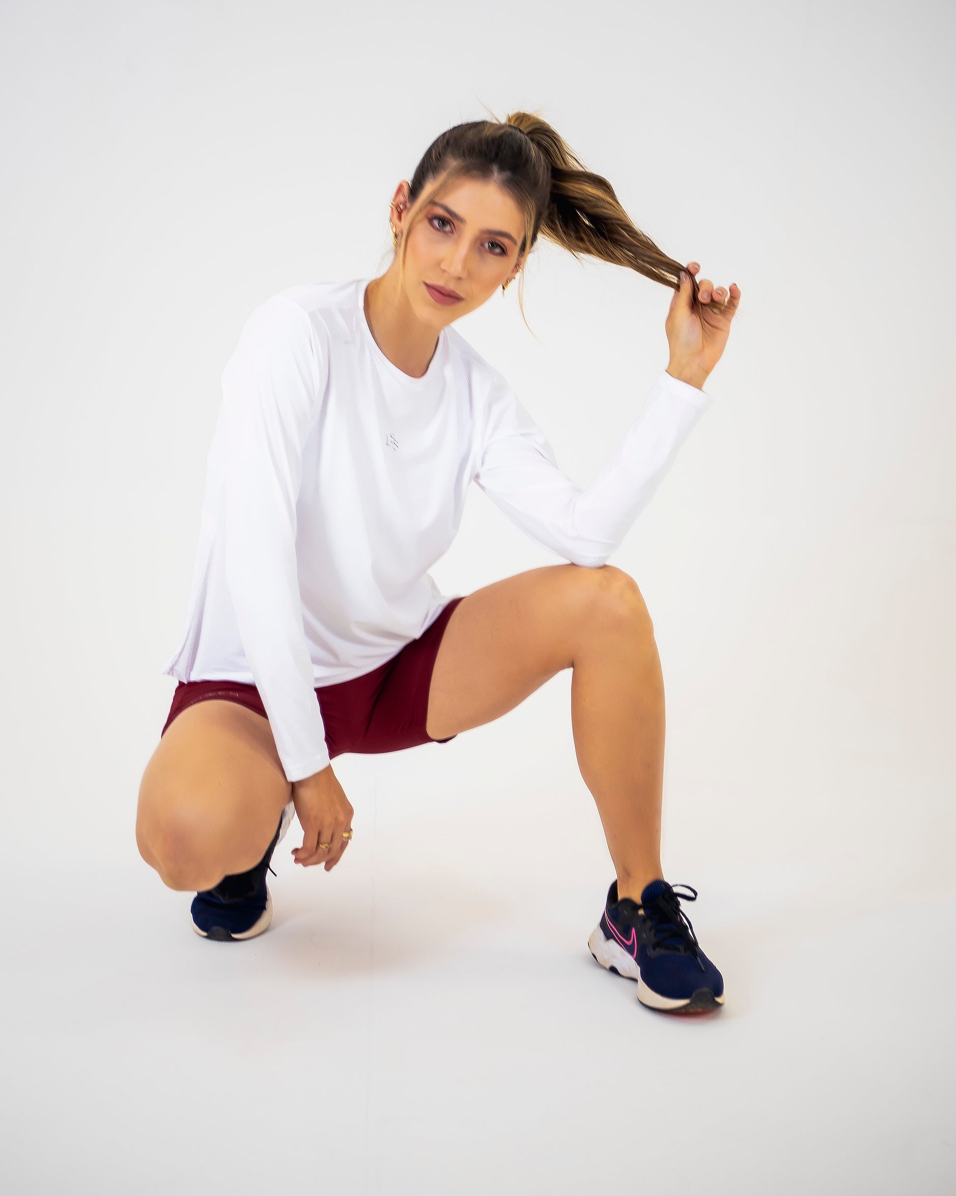 Blusa manga longa feminina com proteção UV